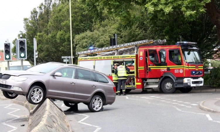 A New Meaning To Traffic Island As Pensioner Careers On To It