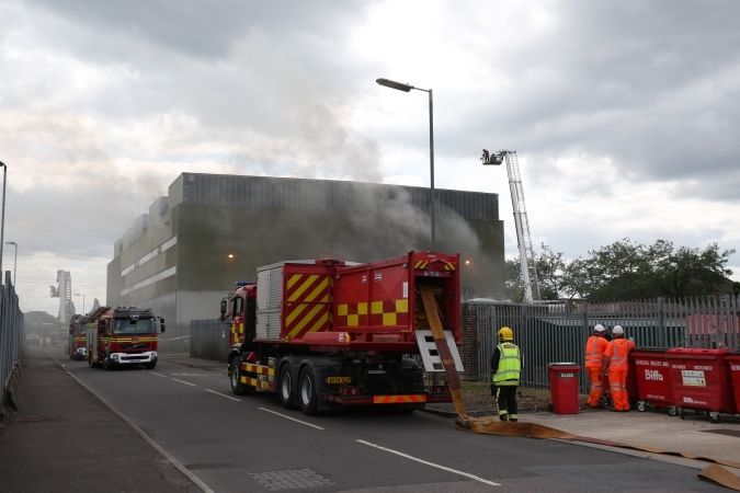 Fire Crews Pump Water From The Sea As 100 Emergency Service Personnel Tackle Recycling Centre Fire In Marchwood