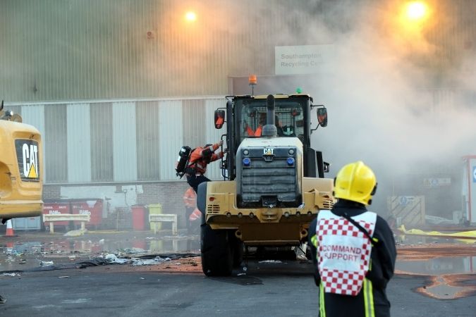 100 Tonnes Of  Rubbish Still Alight At Biffa Recycling Centre In Marchwood