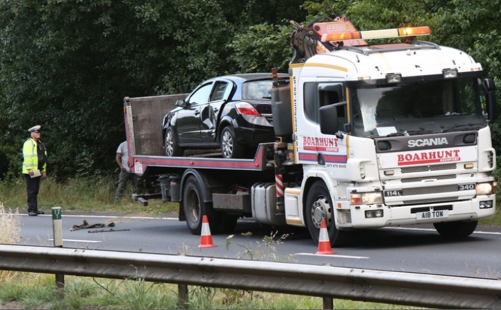 One  Lane Of Southbound A3  Is Closed After Car Leaves Carriageway Near Buriton