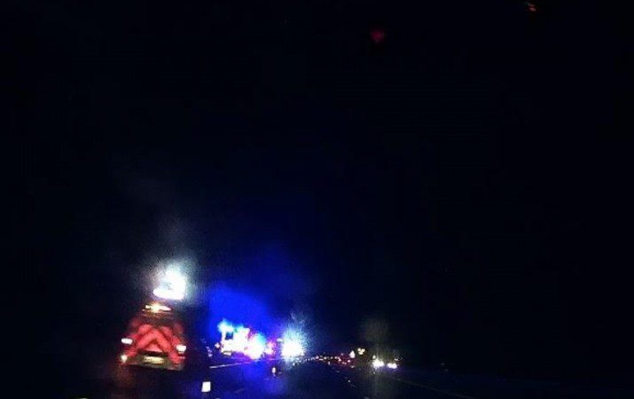 Driver Pulled From  Fire Ball Horror After Collision On M27 Motorway Near Southampton
