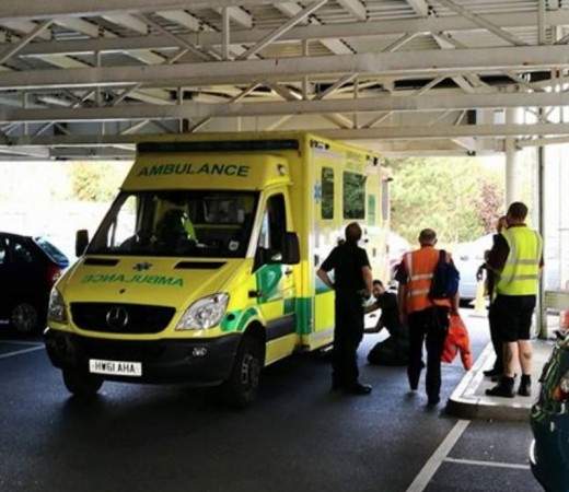 Ambulance Answering Emergency Call Gets Stuck  In Sainburys