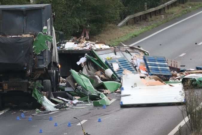 Lorry Driver Killed  After Two Lorries Collide On  A27 Chichester