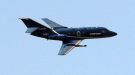Black Military Style Plane Flying Low Over Cosham In Portsmouth