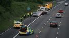 Car Ploughs Into Grass  Verge On M3 Motorway In Basingstoke